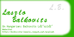 laszlo balkovits business card